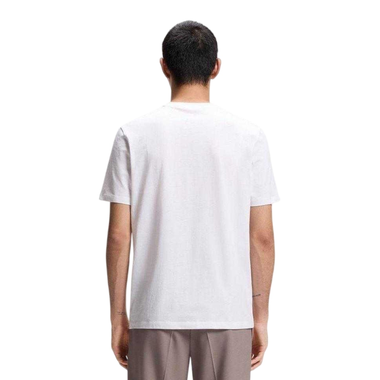 White - Back - Hugo Mens Scorpio Cotton Jersey Logo T-Shirt