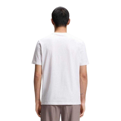 White - Back - Hugo Mens Scorpio Cotton Jersey Logo T-Shirt
