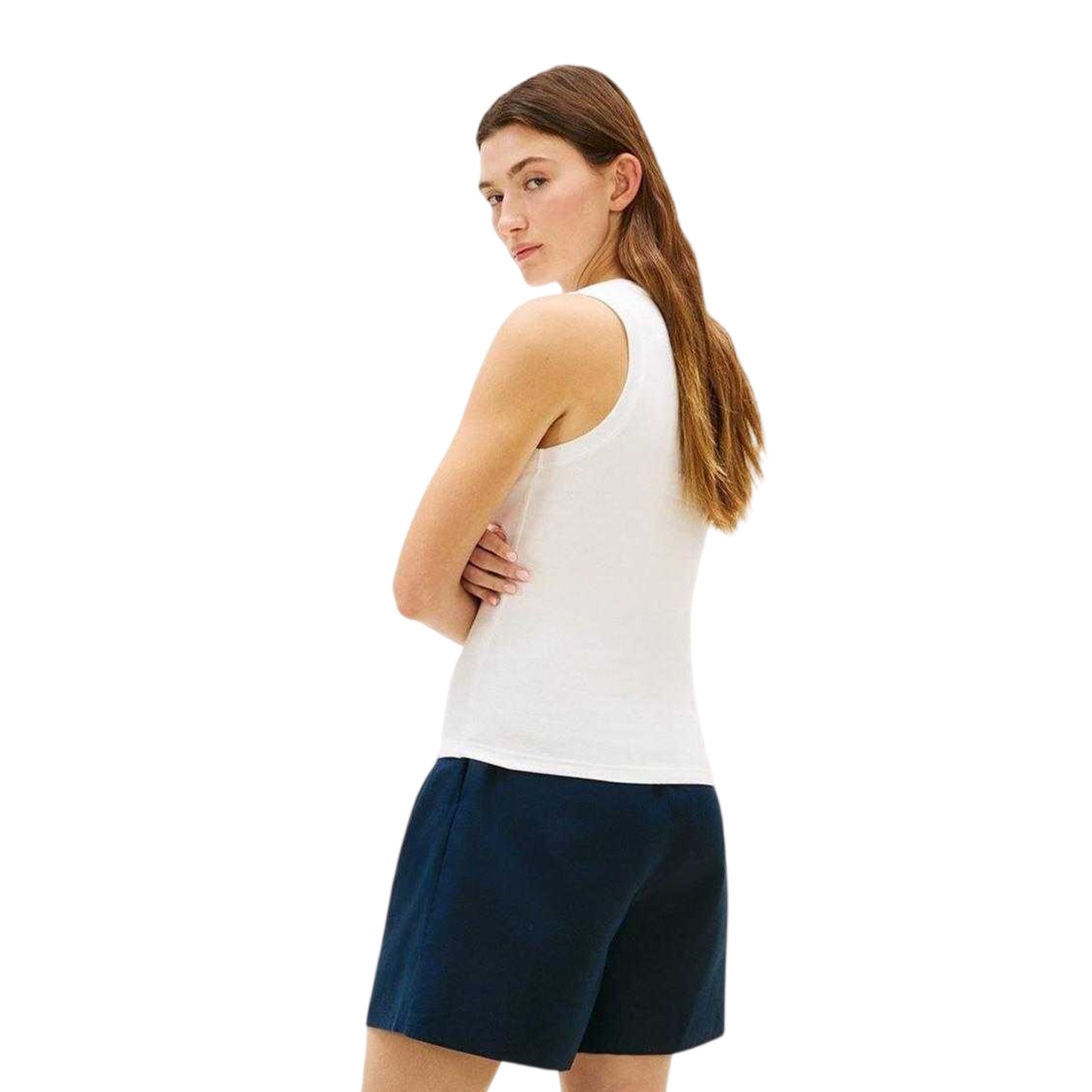 Ecru - Back - Tommy Hilfiger Womens-Ladies Cody Plain Slim Vest Top