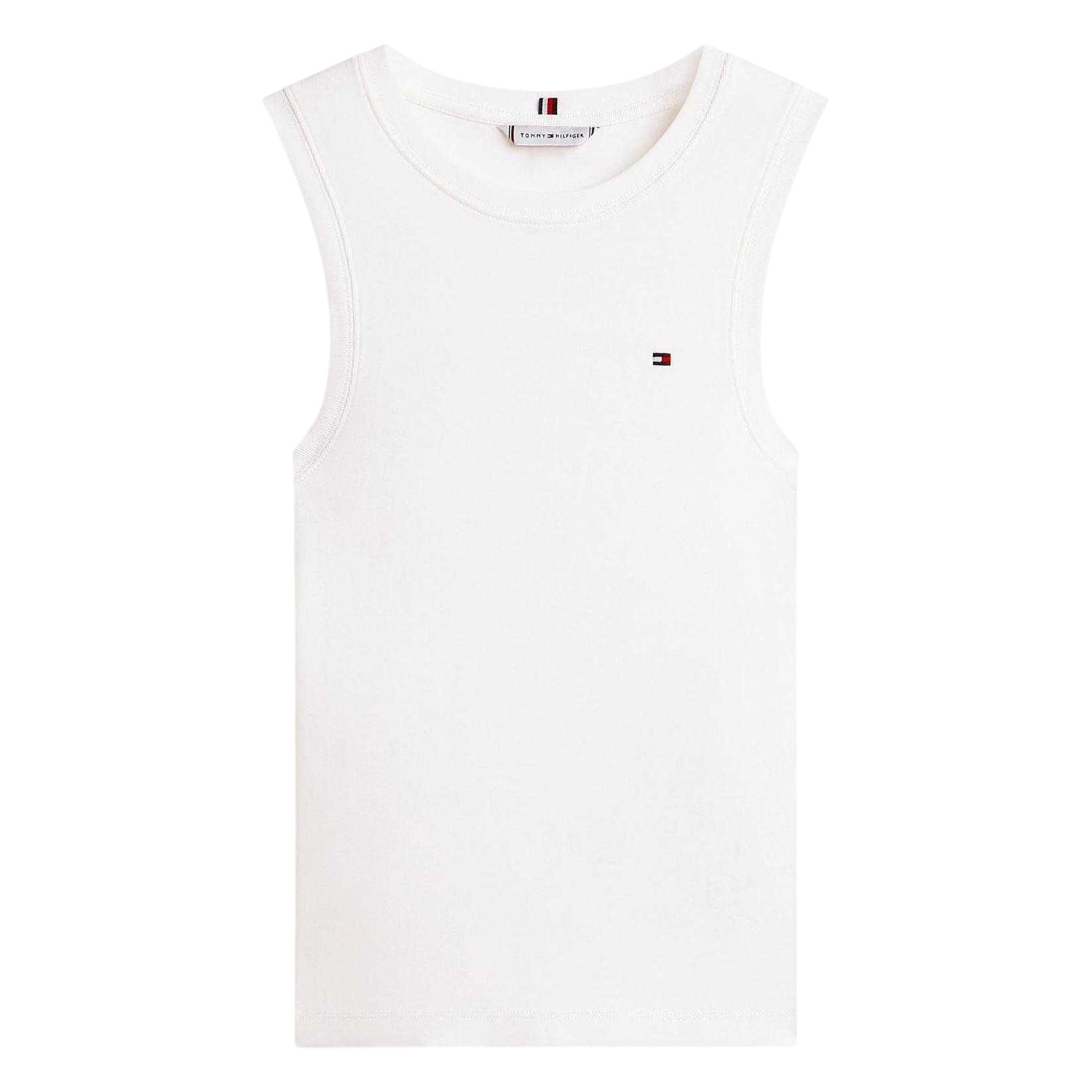 Ecru - Front - Tommy Hilfiger Womens-Ladies Cody Plain Slim Vest Top
