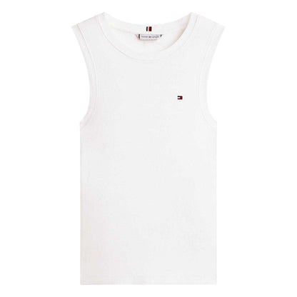 Ecru - Front - Tommy Hilfiger Womens-Ladies Cody Plain Slim Vest Top