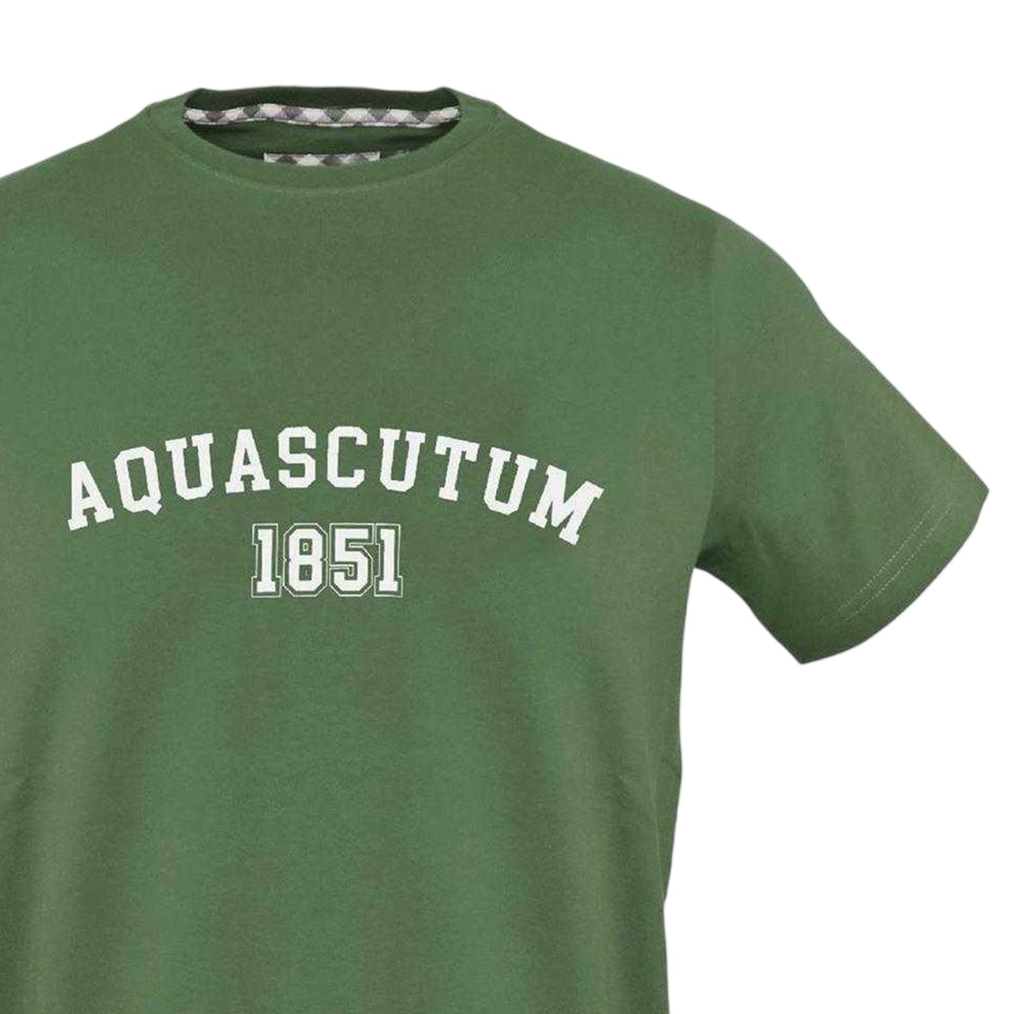 Military Green - Side - Aquascutum Unisex Adult 1851 Logo Cotton T-Shirt