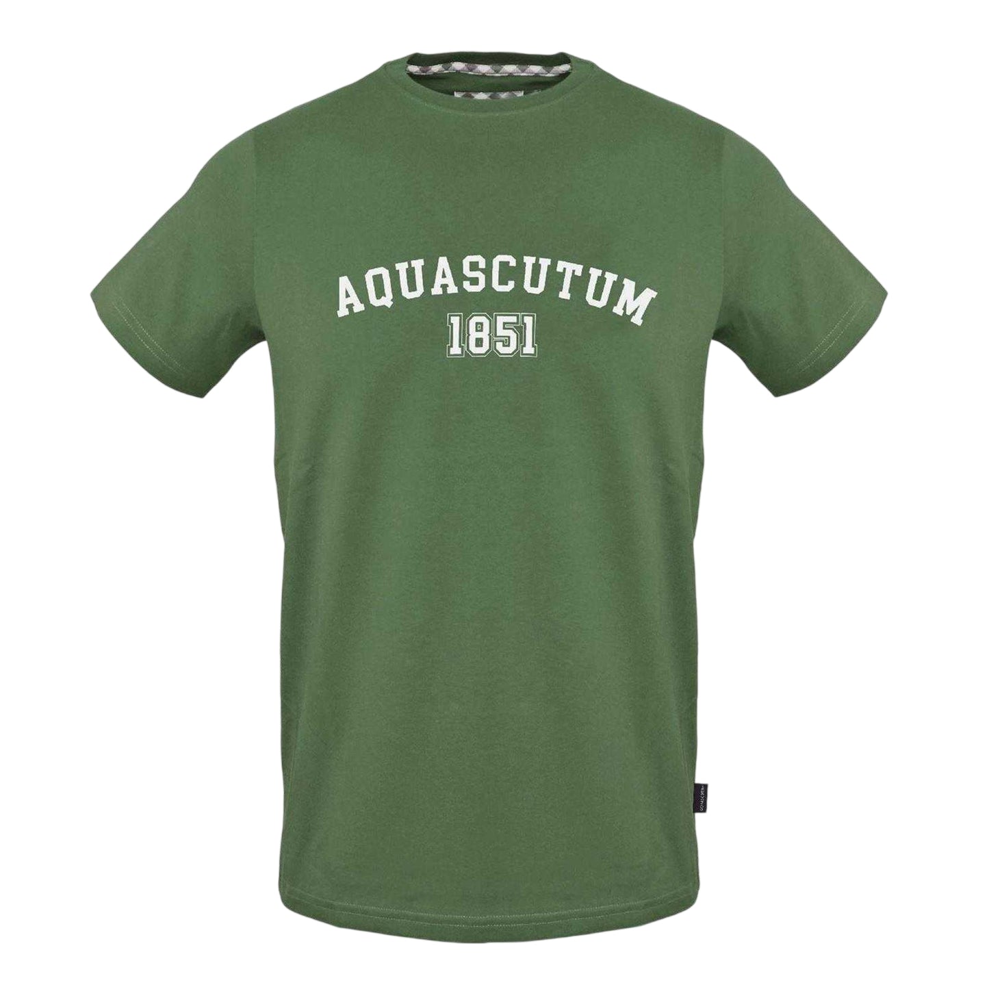 Military Green - Front - Aquascutum Unisex Adult 1851 Logo Cotton T-Shirt