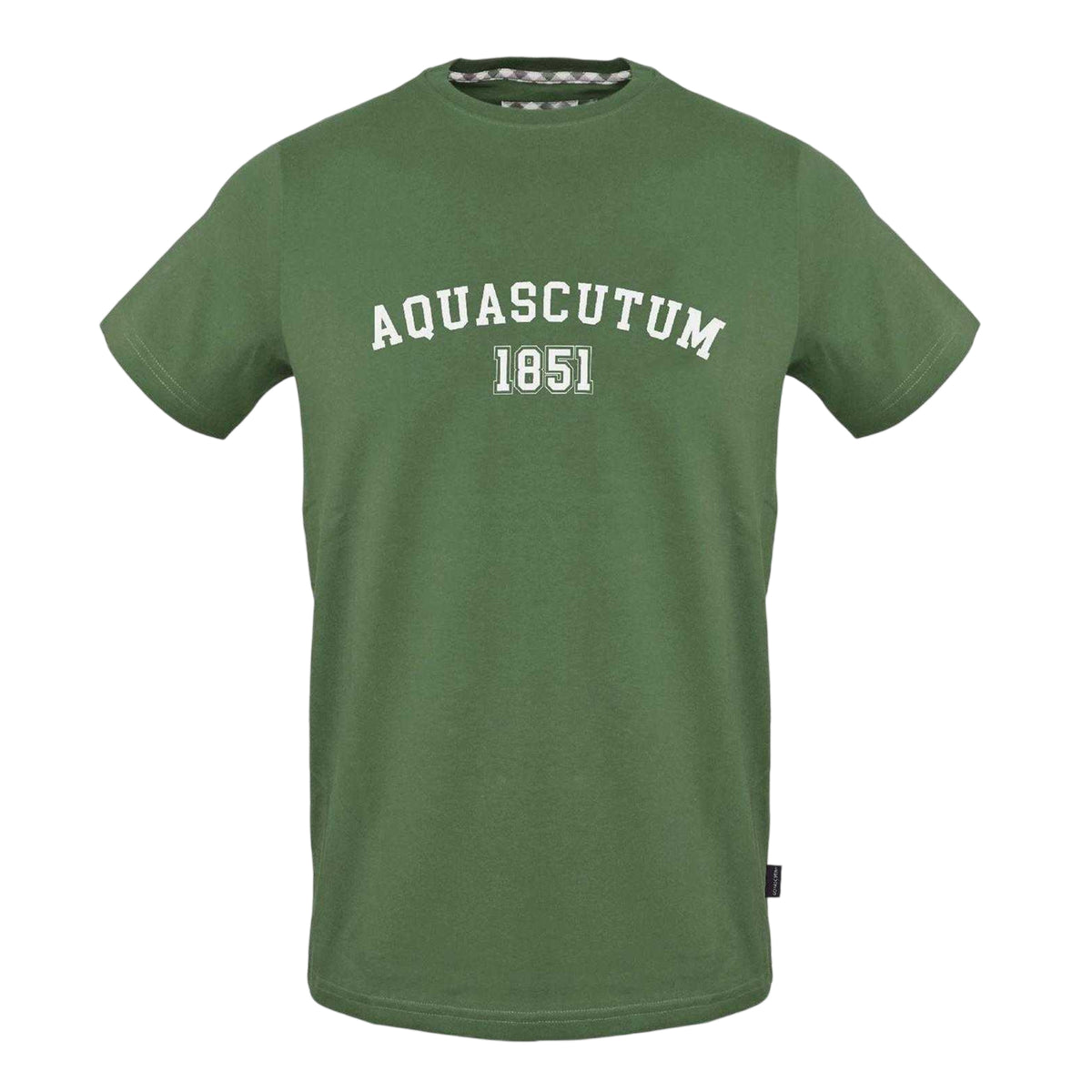 Military Green - Front - Aquascutum Unisex Adult 1851 Logo Cotton T-Shirt