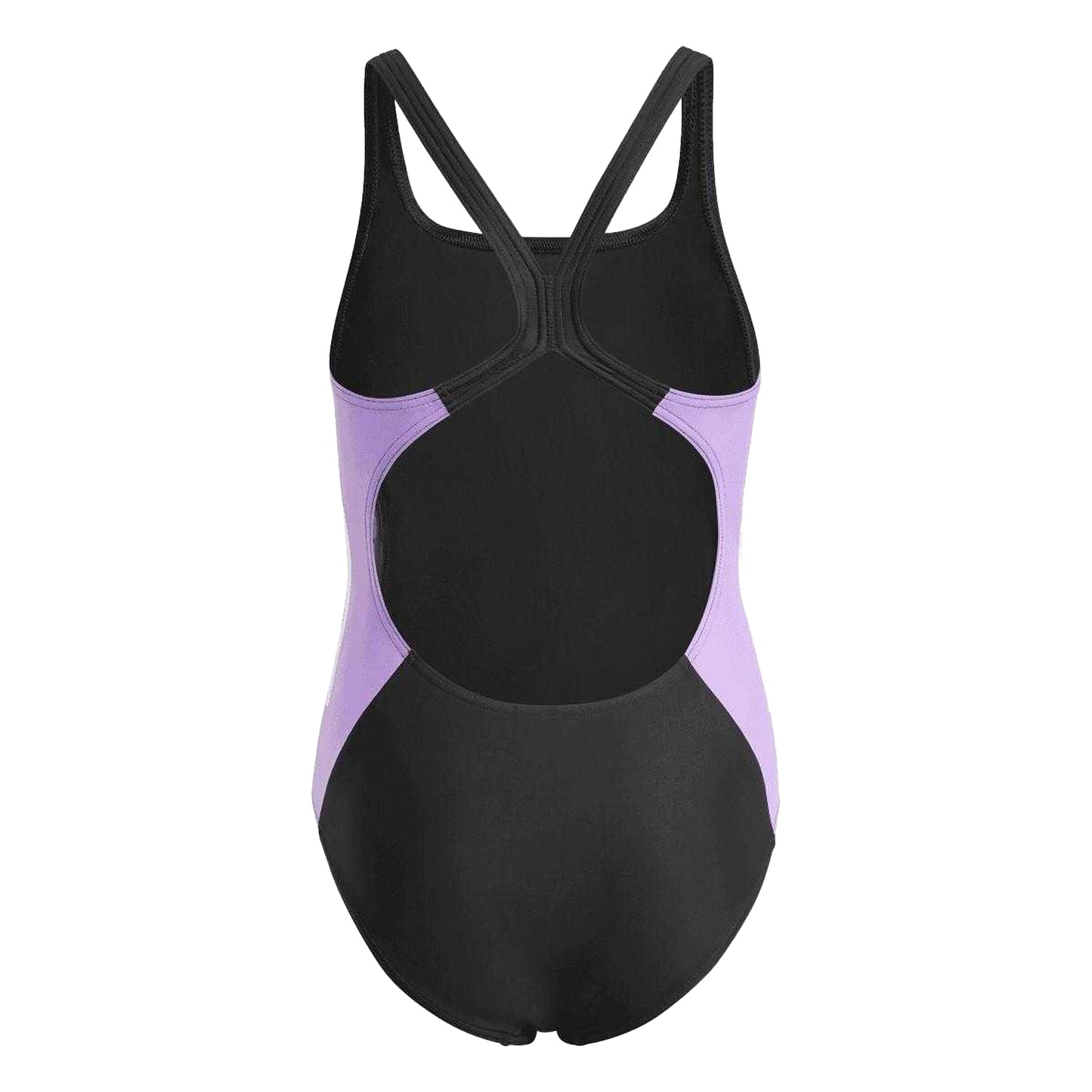 Black - Back - Adidas Girls 3 Stripes One Piece Swimsuit