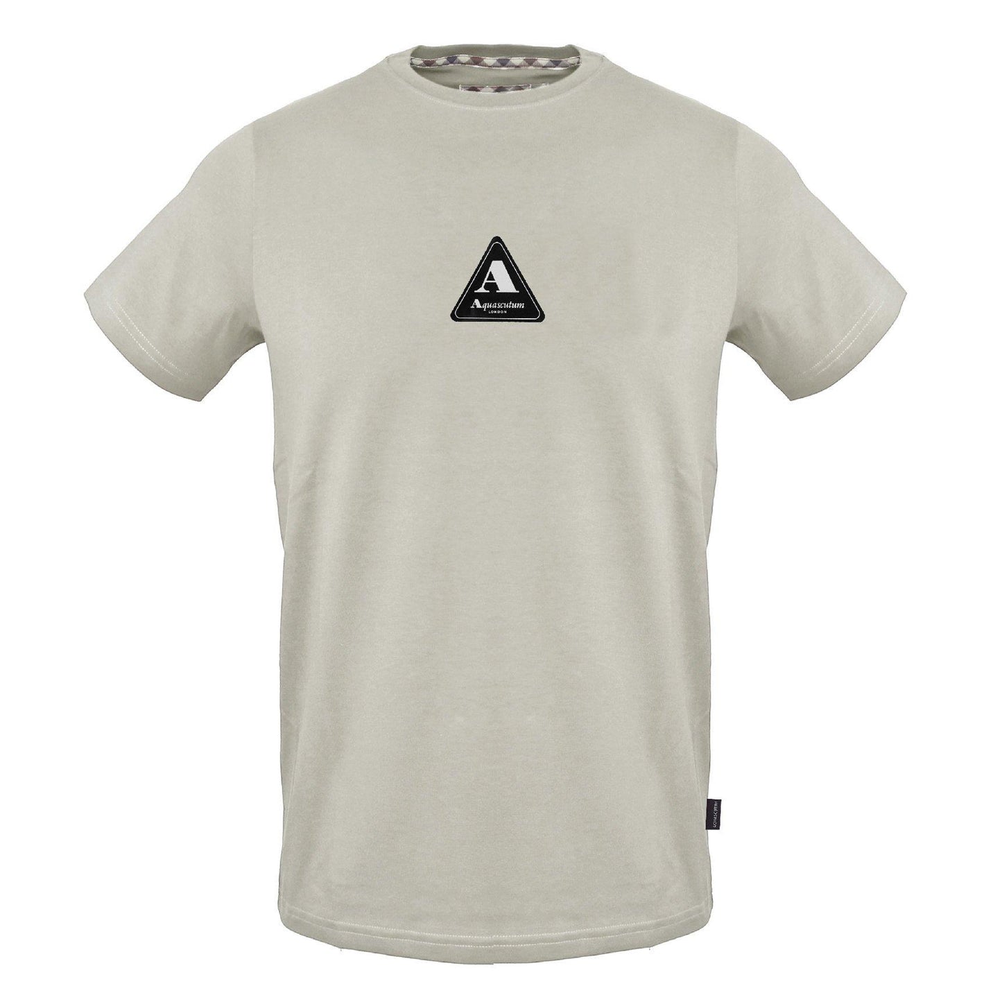 Grey - Front - Aquascutum Mens Triangle Cotton Logo T-Shirt