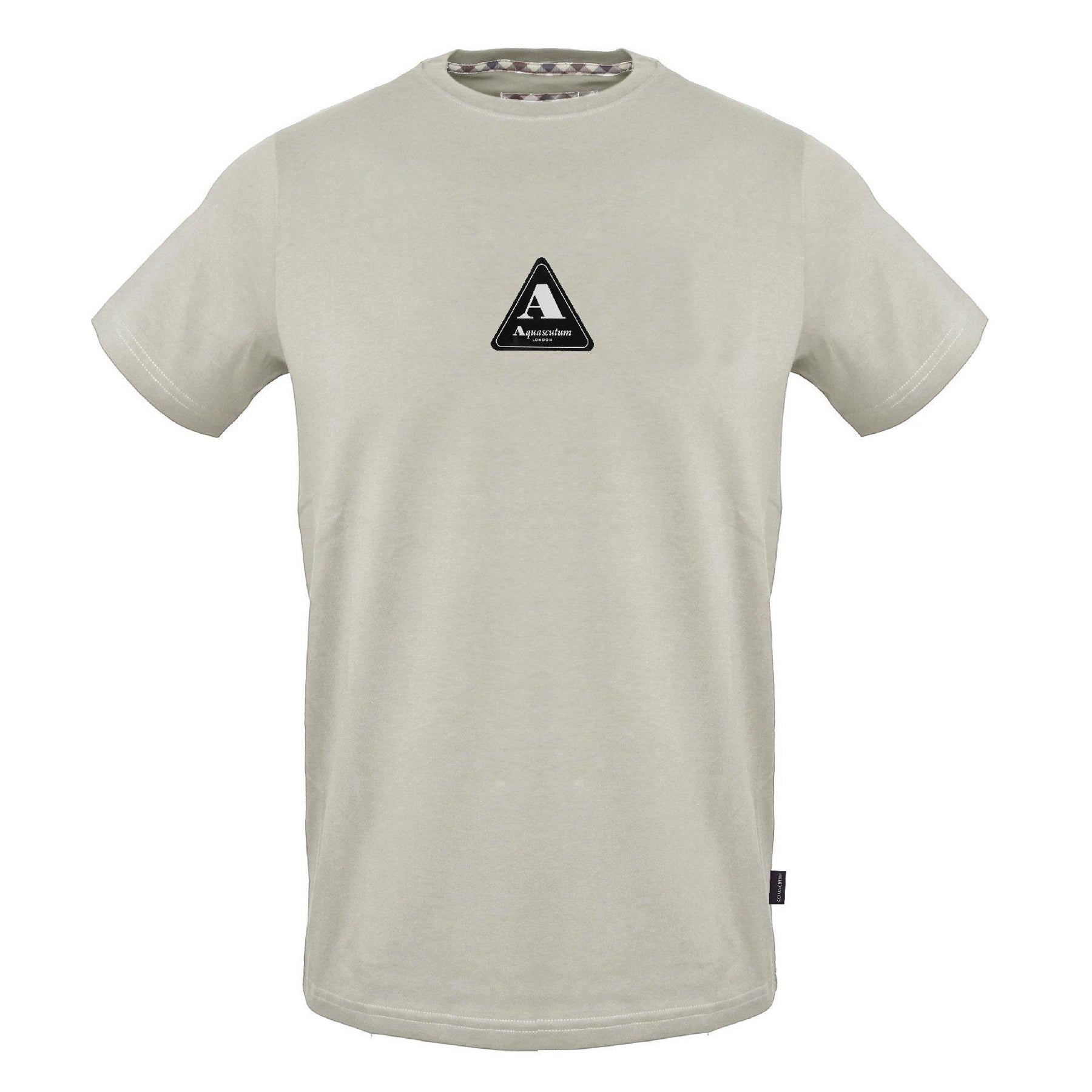 Grey - Front - Aquascutum Mens Triangle Cotton Logo T-Shirt