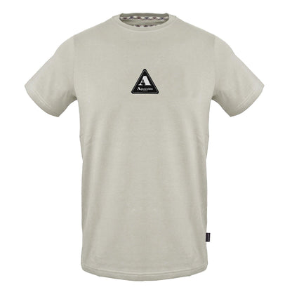 Grey - Front - Aquascutum Mens Triangle Cotton Logo T-Shirt