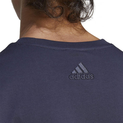 Navy - Side - Adidas Mens Essentials Logo Cotton T-Shirt