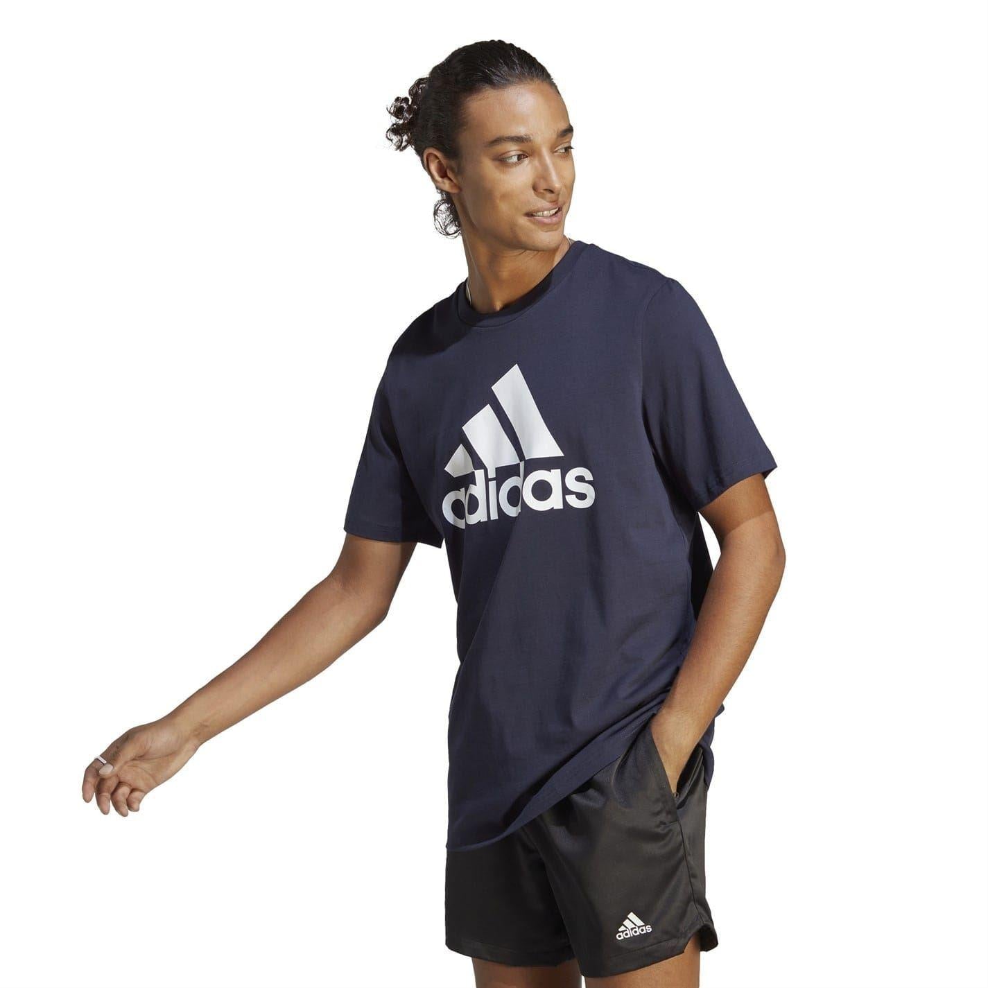Navy - Lifestyle - Adidas Mens Essentials Logo Cotton T-Shirt