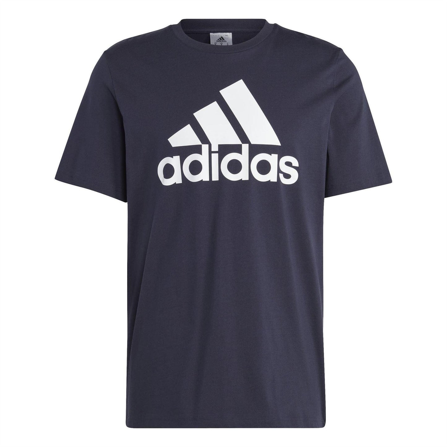 Navy - Front - Adidas Mens Essentials Logo Cotton T-Shirt