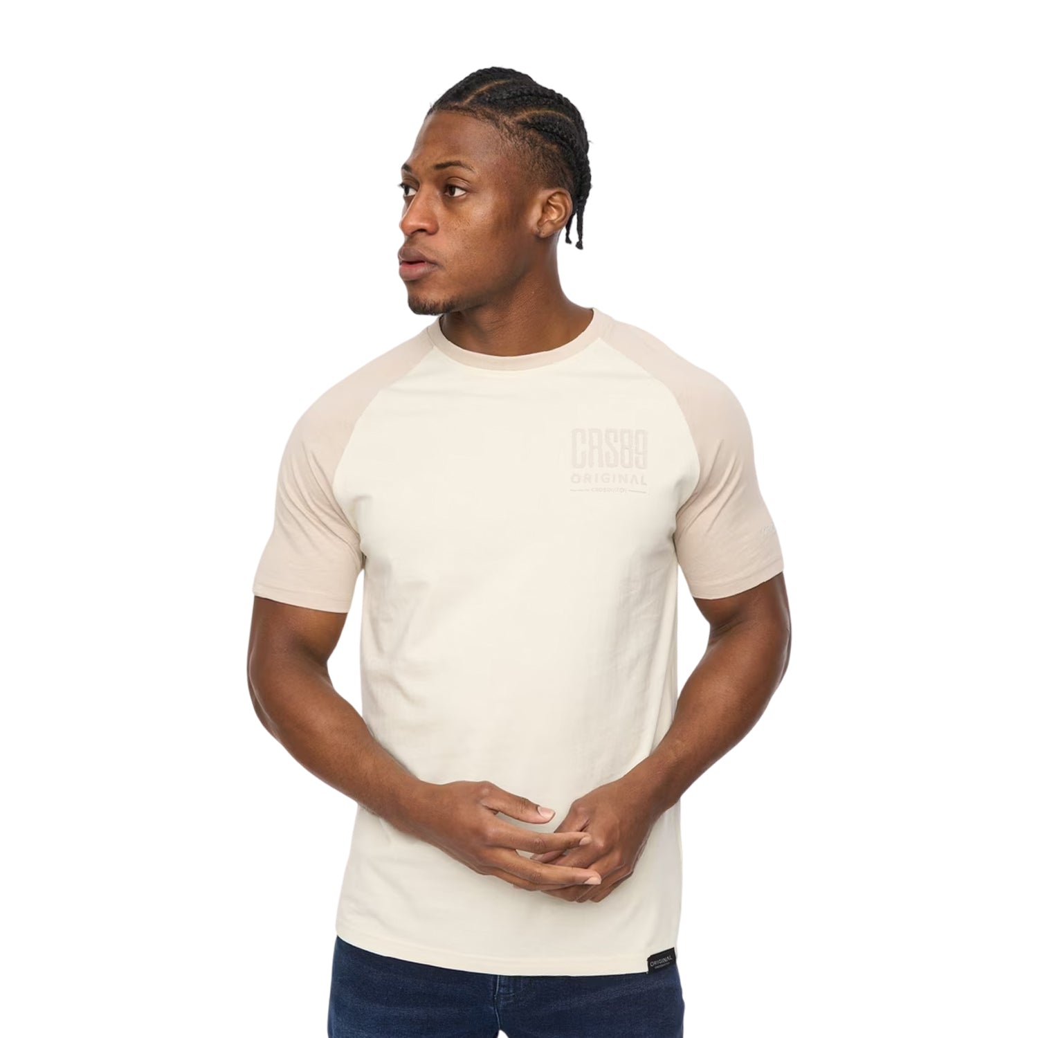 Neutral - Side - Crosshatch Mens Bretsby Logo Cotton T-Shirt