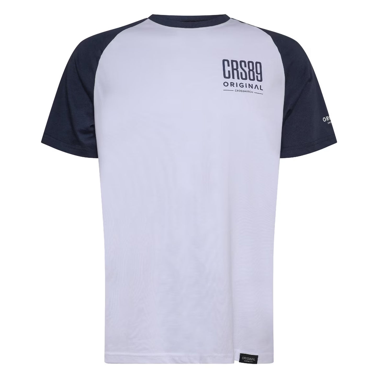 Navy - Front - Crosshatch Mens Bretsby Logo Cotton T-Shirt