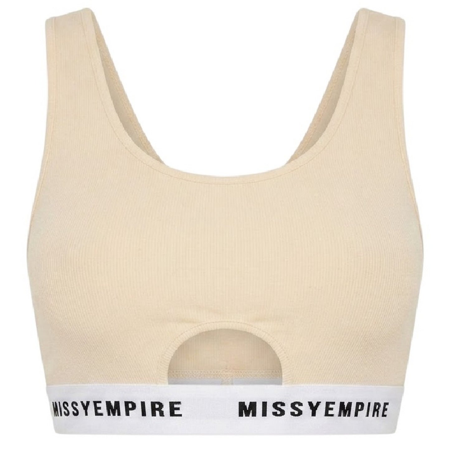 Cream - Front - Missy Empire Womens-Ladies Cut Out Bra