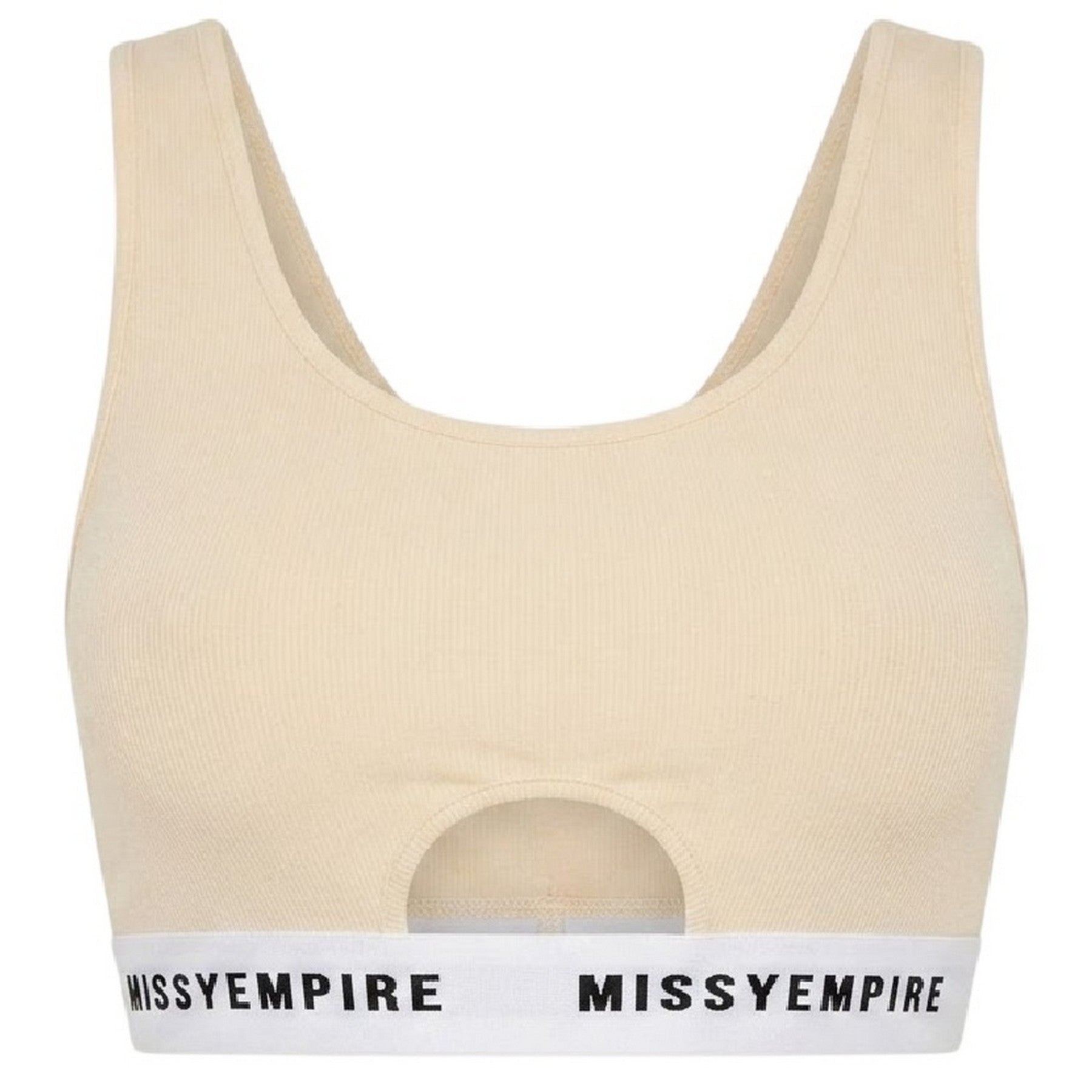 Cream - Front - Missy Empire Womens-Ladies Cut Out Bra