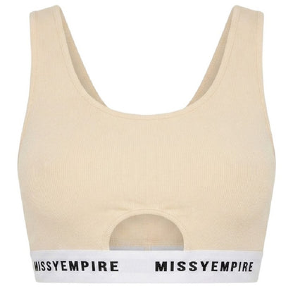 Cream - Front - Missy Empire Womens-Ladies Cut Out Bra
