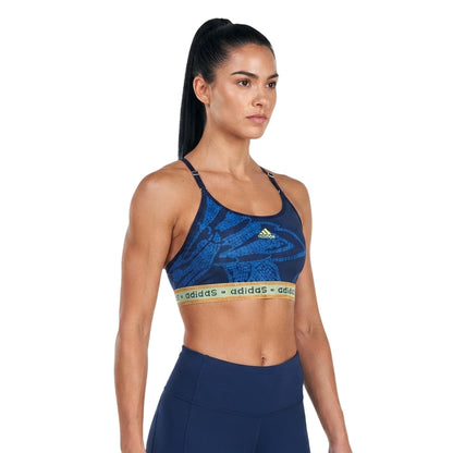 Blue - Side - Adidas Womens-Ladies Farm Sports Bra