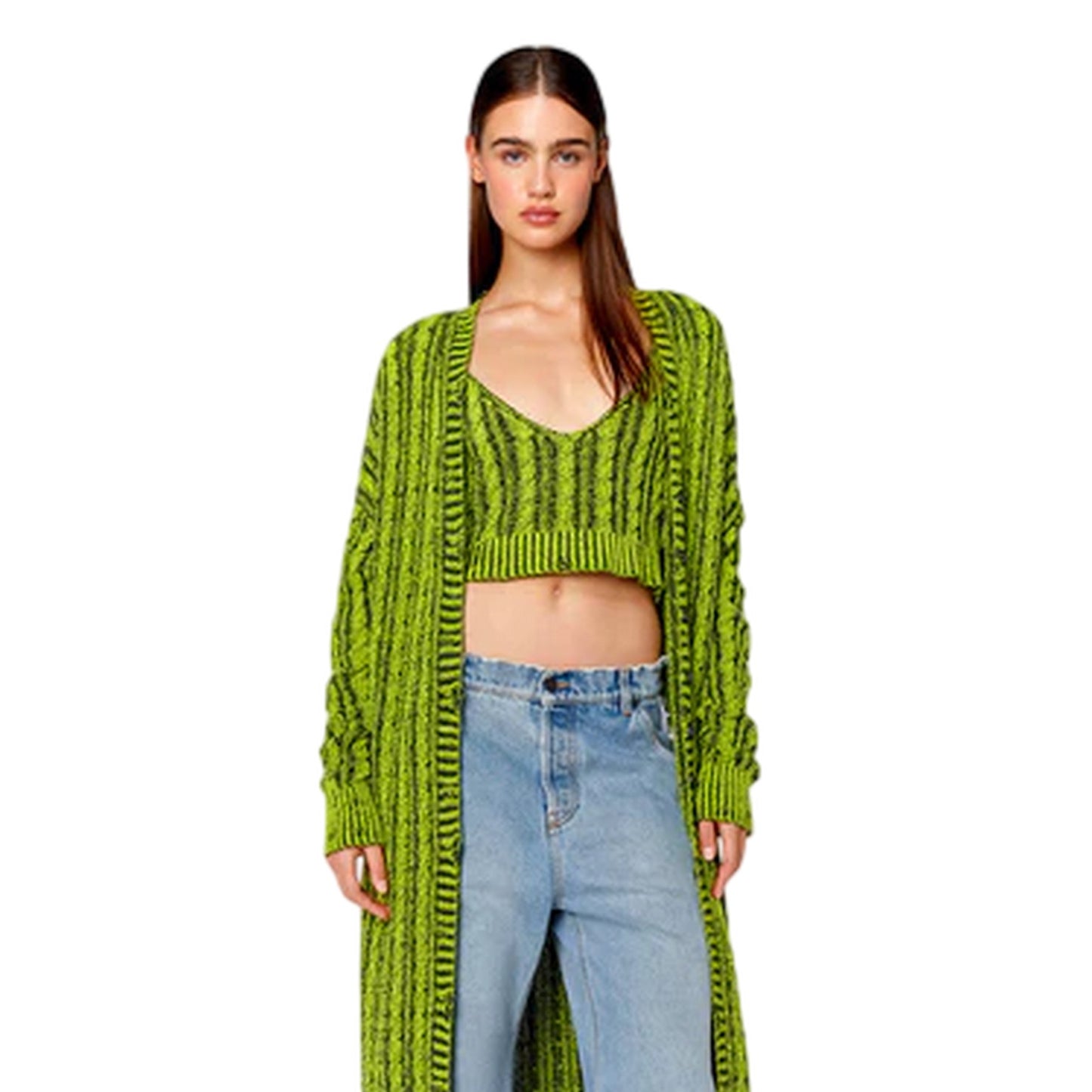Green - Lifestyle - Diesel Womens-Ladies Milos Cable Knit Bralette