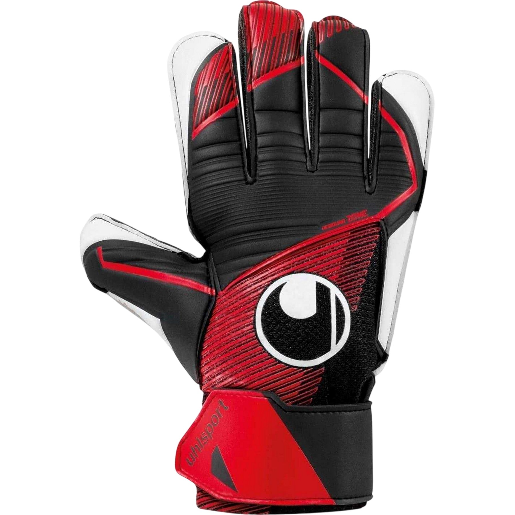 Black-Red-White - Front - UHL Sport Childrens-Kids Powerline Starter Goalkeeper Gloves