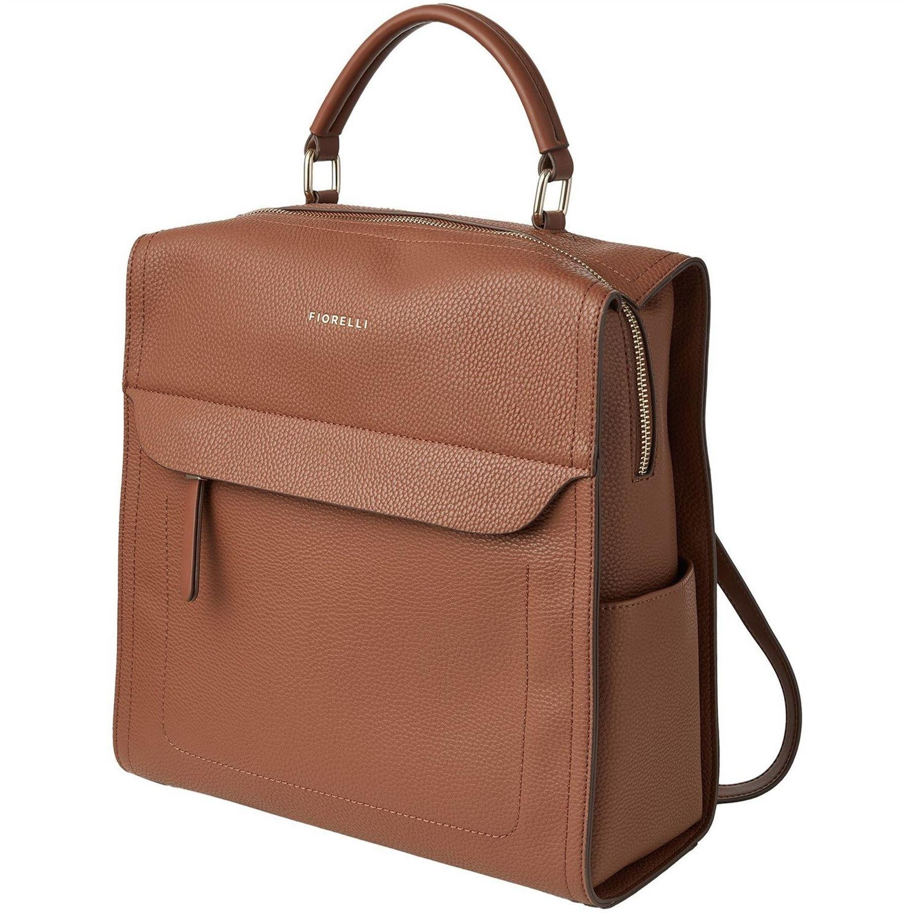Tan - Side - Fiorelli Isla Faux Leather Backpack