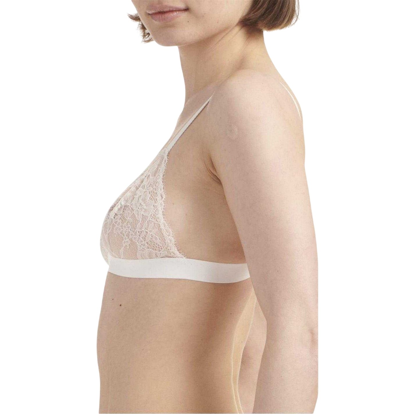 Ecru - Side - Ralph Lauren Womens-Ladies Triangle Lace Bralette