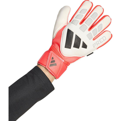White-Red - Back - Adidas Unisex Adult Predator Match Fingersave Goalkeeper Gloves