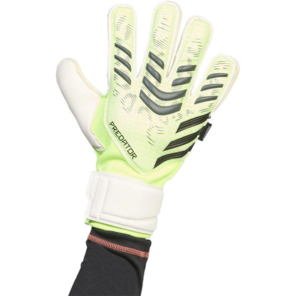 Lemon-Black - Back - Adidas Unisex Adult Predator Match Fingersave Goalkeeper Gloves