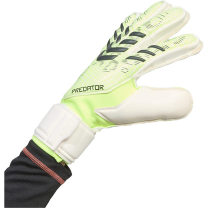 Lemon-Black - Side - Adidas Unisex Adult Predator Match Fingersave Goalkeeper Gloves