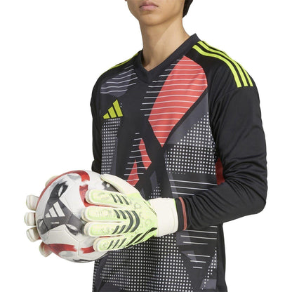 Lemon-Black - Pack Shot - Adidas Unisex Adult Predator Match Fingersave Goalkeeper Gloves