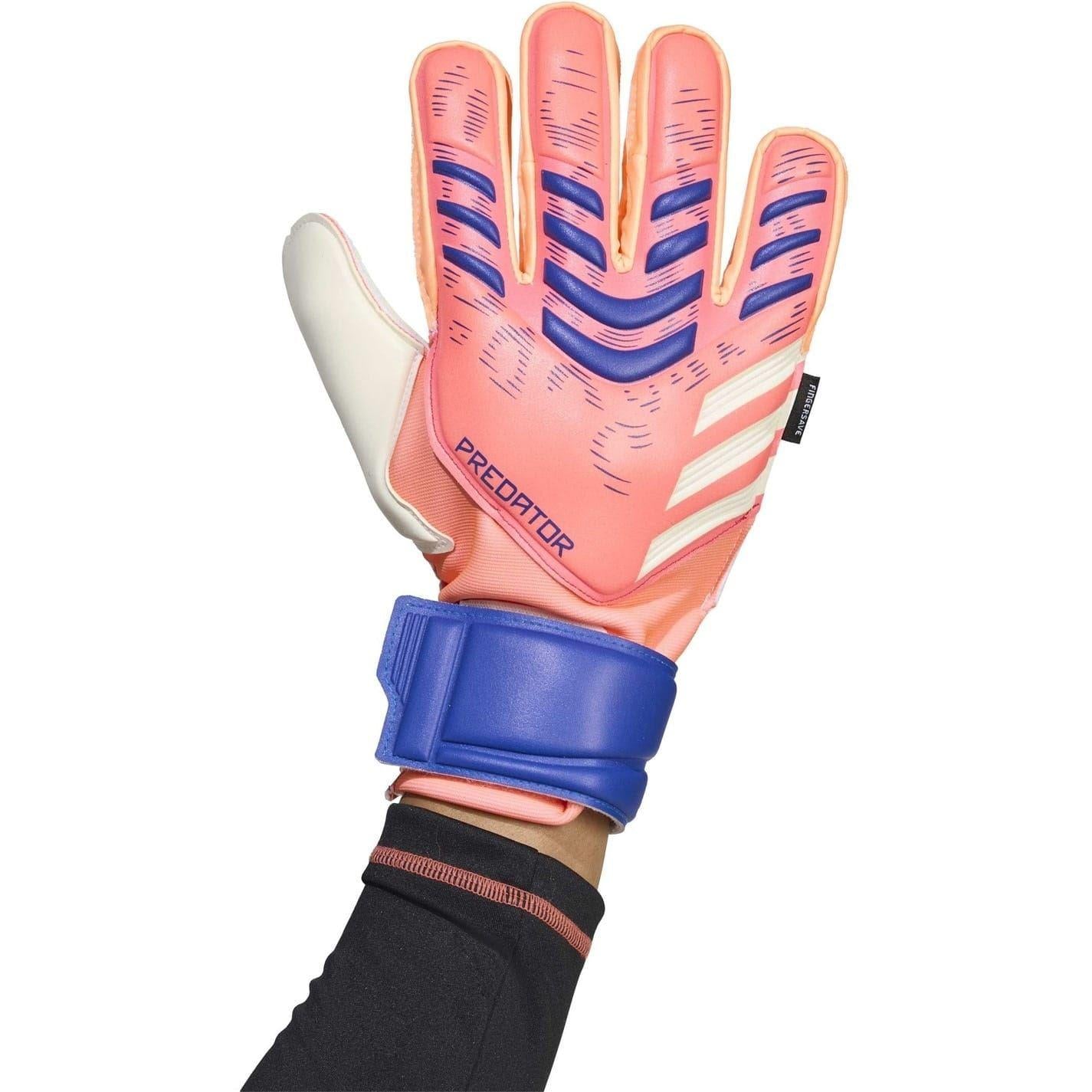 Orange-White - Side - Adidas Unisex Adult Predator Match Fingersave Goalkeeper Gloves