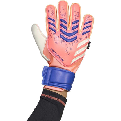 Orange-White - Side - Adidas Unisex Adult Predator Match Fingersave Goalkeeper Gloves