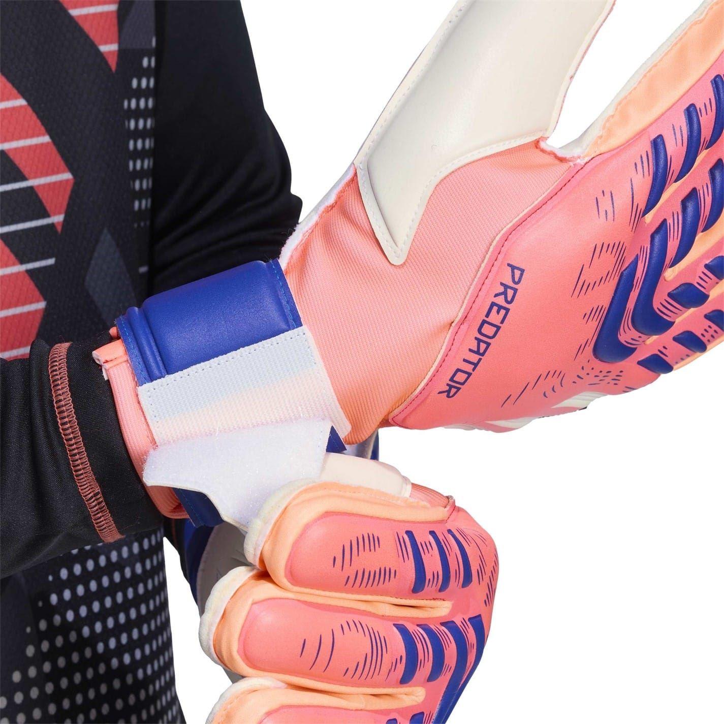 Orange-White - Pack Shot - Adidas Unisex Adult Predator Match Fingersave Goalkeeper Gloves