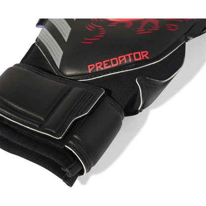 Black-Red - Side - Adidas Unisex Adult Predator Match Fingersave Goalkeeper Gloves