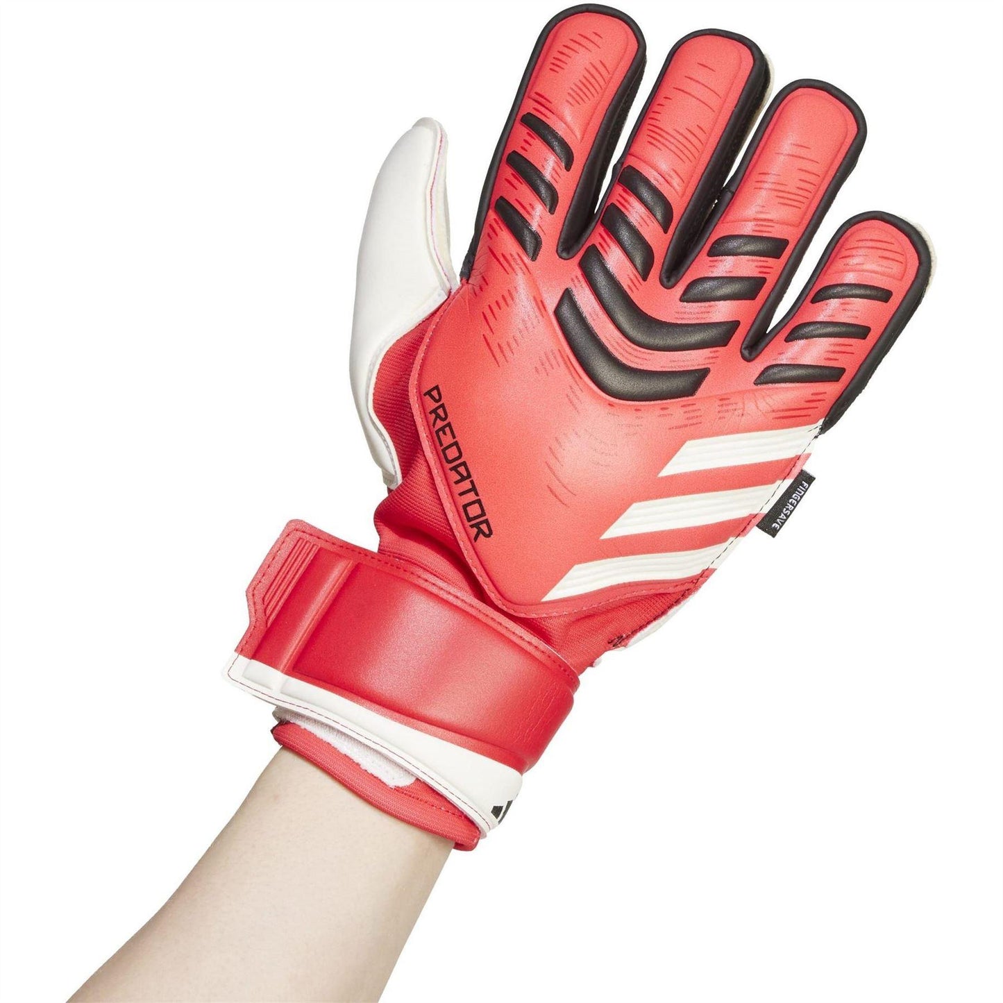 Red-Black - Back - Adidas Unisex Adult Predator Match Fingersave Goalkeeper Gloves
