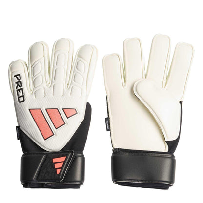 White-Black - Front - Adidas Unisex Adult Predator Match Fingersave Goalkeeper Gloves