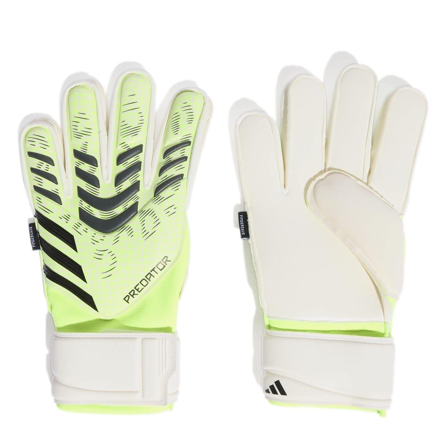 Lemon-Black - Front - Adidas Unisex Adult Predator Match Fingersave Goalkeeper Gloves