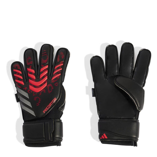 Black-Red - Front - Adidas Unisex Adult Predator Match Fingersave Goalkeeper Gloves