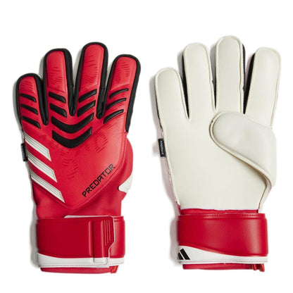 Red-Black - Front - Adidas Unisex Adult Predator Match Fingersave Goalkeeper Gloves
