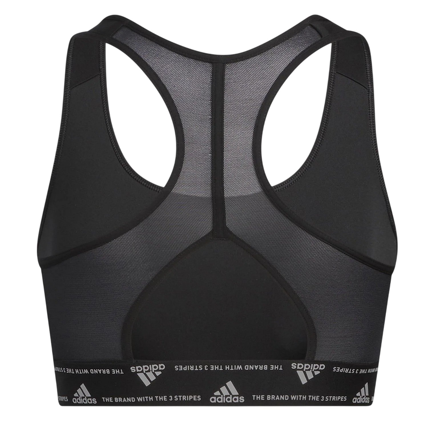 Black - Back - Adidas Womens-Ladies Scoop Neck Snug Fit Sports Bra