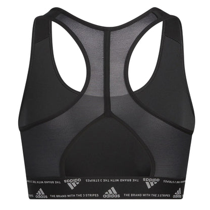 Black - Back - Adidas Womens-Ladies Scoop Neck Snug Fit Sports Bra