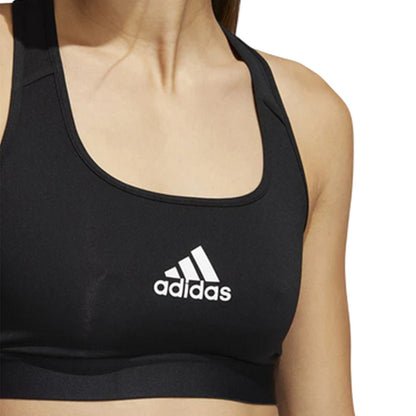 Black - Side - Adidas Womens-Ladies Scoop Neck Snug Fit Sports Bra