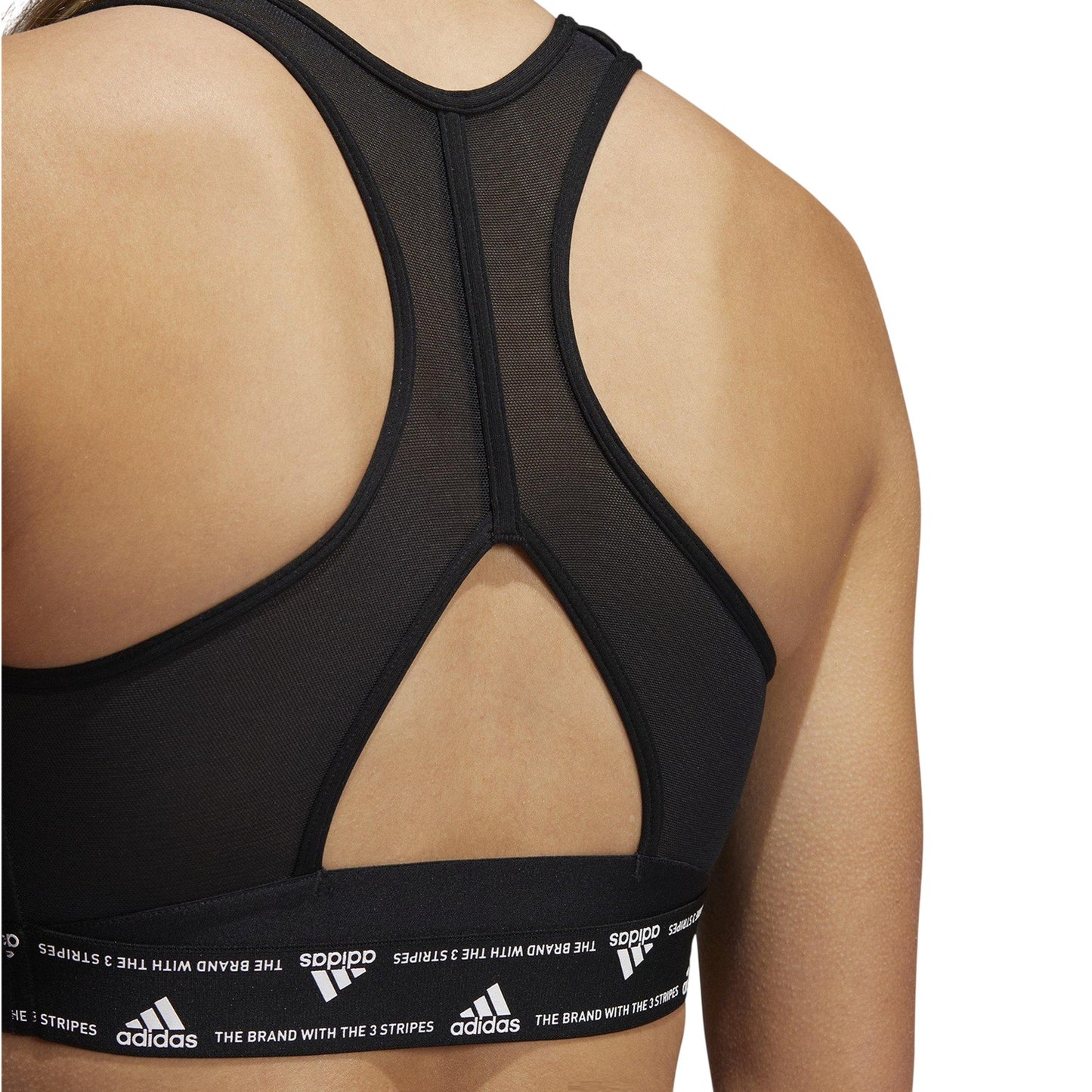 Black - Lifestyle - Adidas Womens-Ladies Scoop Neck Snug Fit Sports Bra