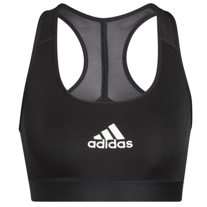 Black - Front - Adidas Womens-Ladies Scoop Neck Snug Fit Sports Bra
