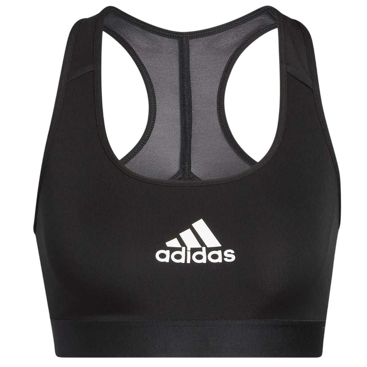 Black - Front - Adidas Womens-Ladies Scoop Neck Snug Fit Sports Bra