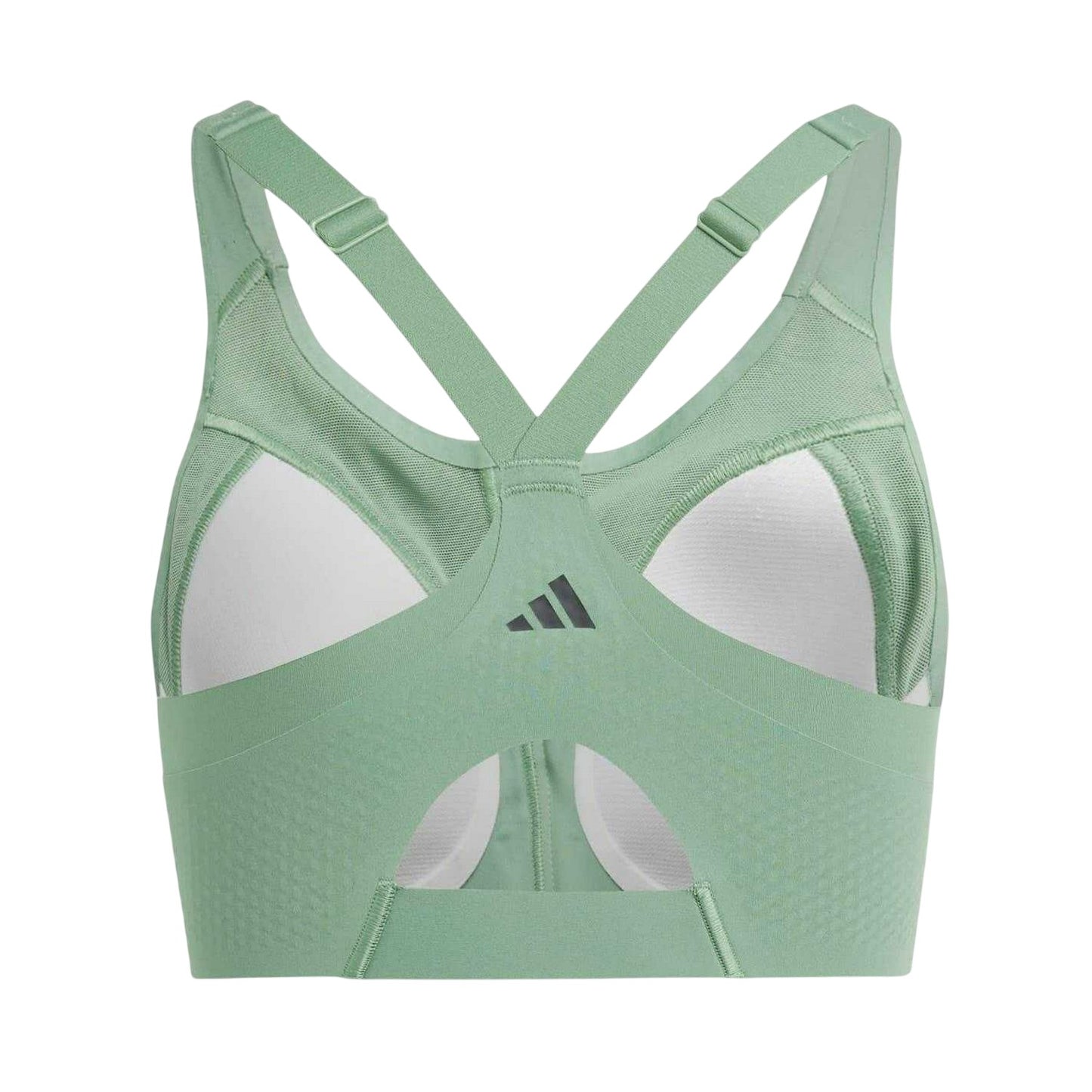 Green - Back - Adidas Womens-Ladies Luxe Scoop Neck Sports Bra