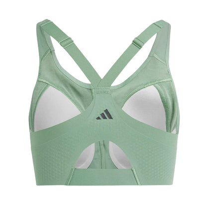 Green - Back - Adidas Womens-Ladies Luxe Scoop Neck Sports Bra