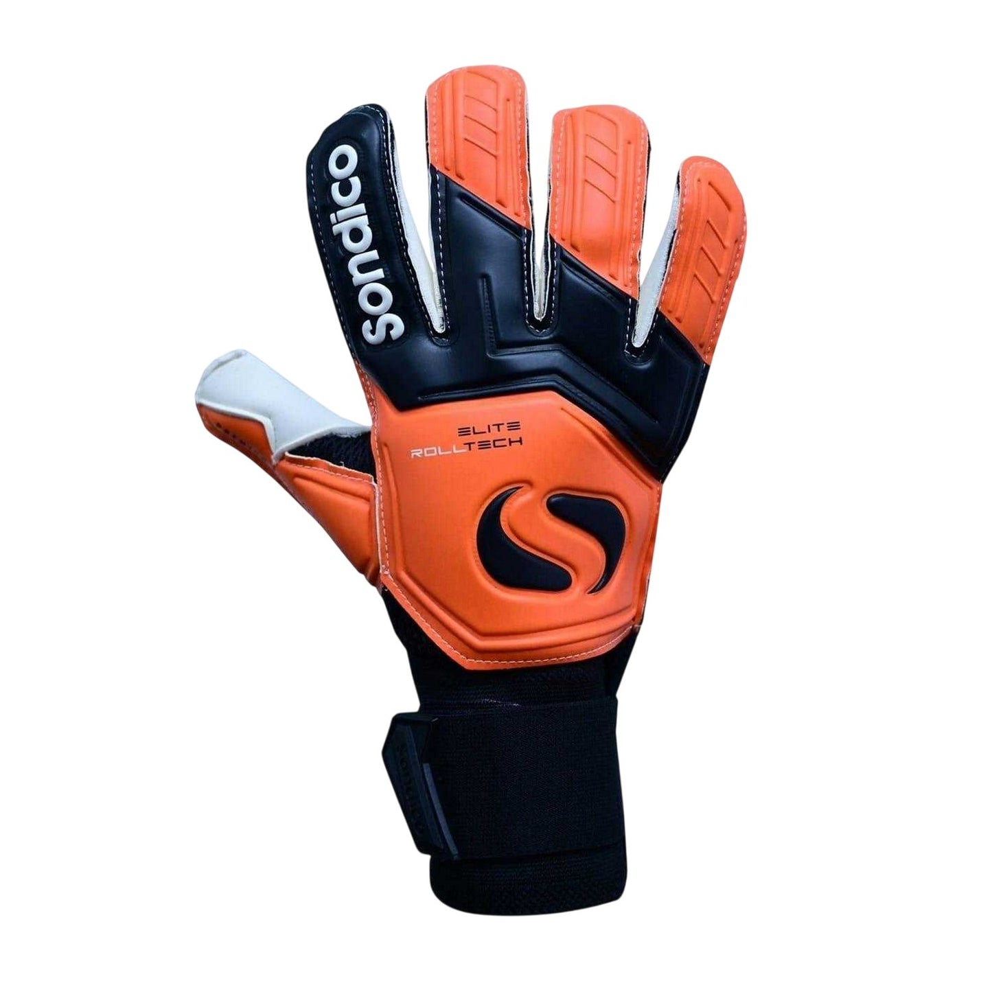 Black-Orange - Back - Sondico Unisex Adult Elite Rolltech Goalkeeper Gloves