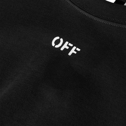Black - Side - Off White Mens Brick Relaxed Fit Long-Sleeved T-Shirt