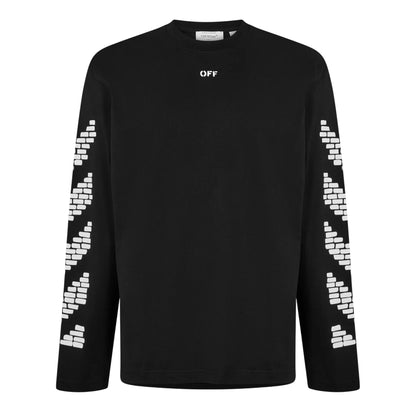 Black - Front - Off White Mens Brick Relaxed Fit Long-Sleeved T-Shirt