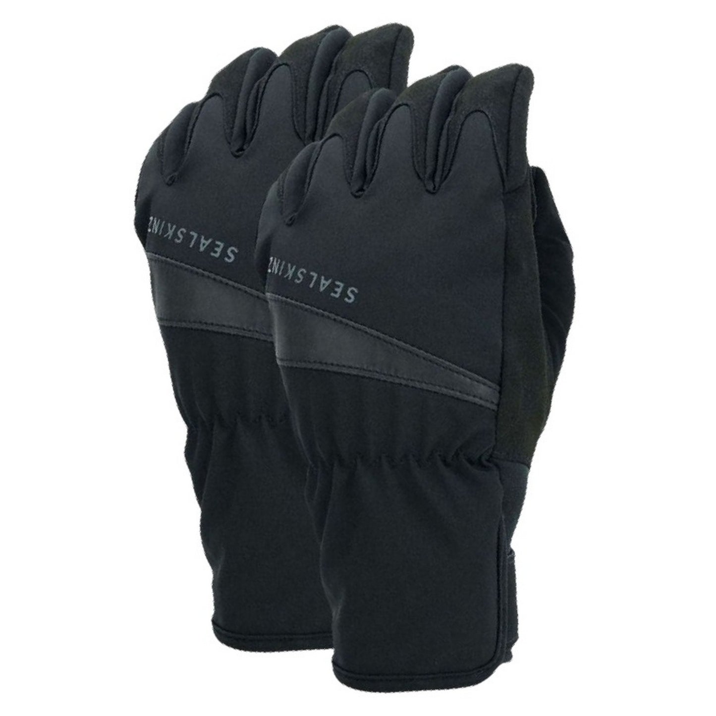 Black - Side - Seals Womens-Ladies Suede Cycling Gloves